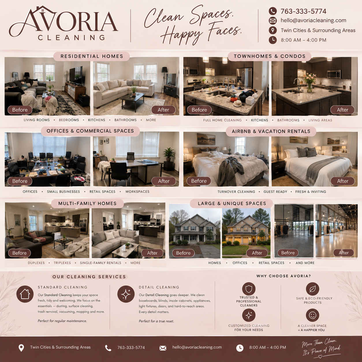 Avoria Cleaning before and after cleaning results